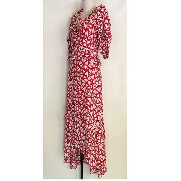 NWT $695 RHODE RED ADELE DRESS IN LOVE BURST (HEART) PRINT SIZE 4 - Picture 4 of 8